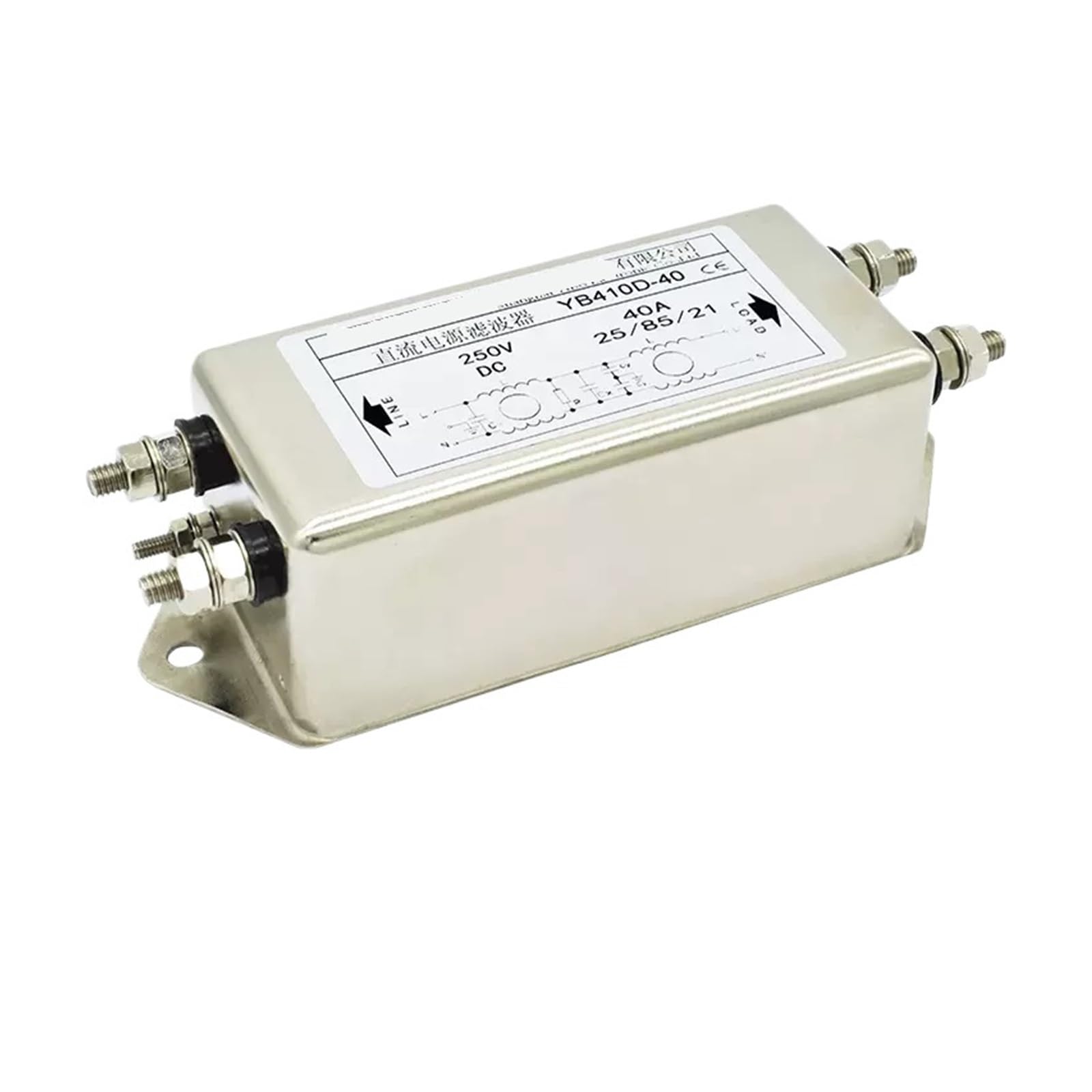 Filtro de alimentación CC de doble sección de 12V a 220V YB410D-1A