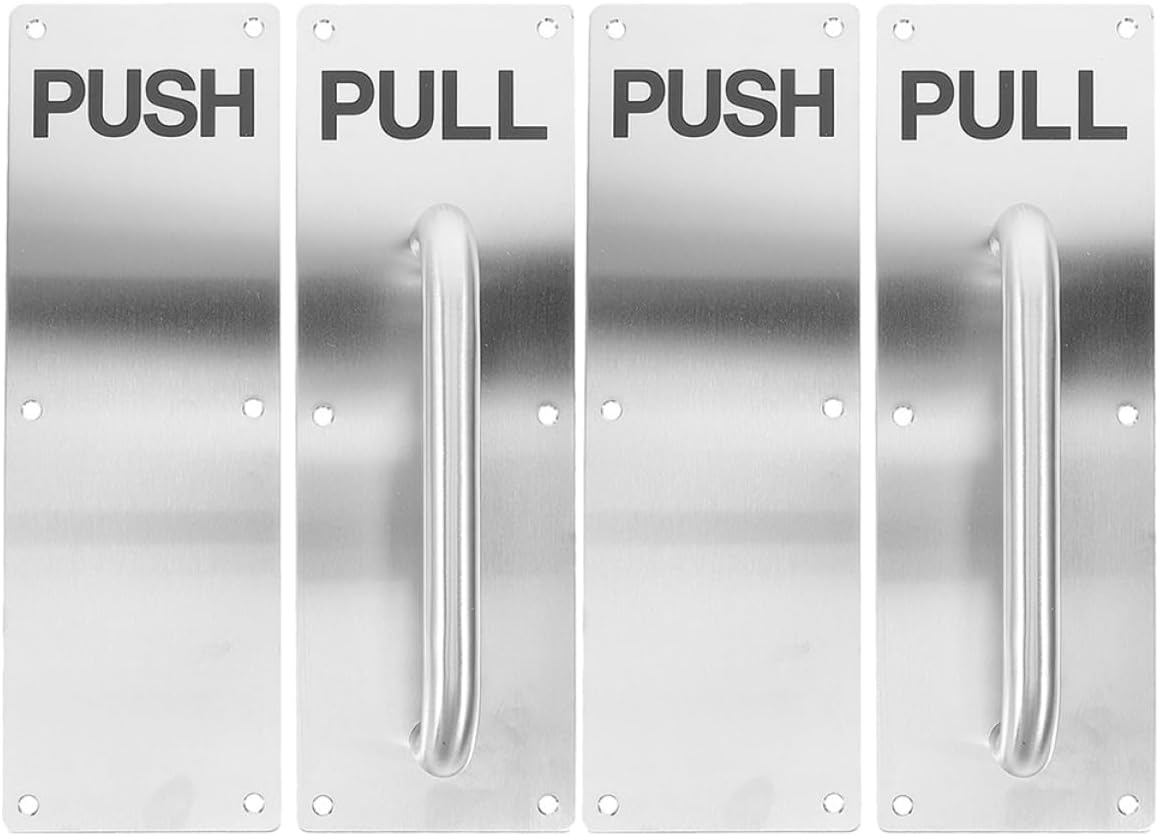 2sets Stainless Steel Fire Door Handle Push Pull Integrated Door Handle for Commercial and Residential Use Modern Design Robust Build