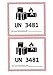 UN 3481 Lithium Battery Labels 4.72 x 4.33 inch Lithium Ion Battery Transport Caution Warning Labels 200 Adhesive Stickers