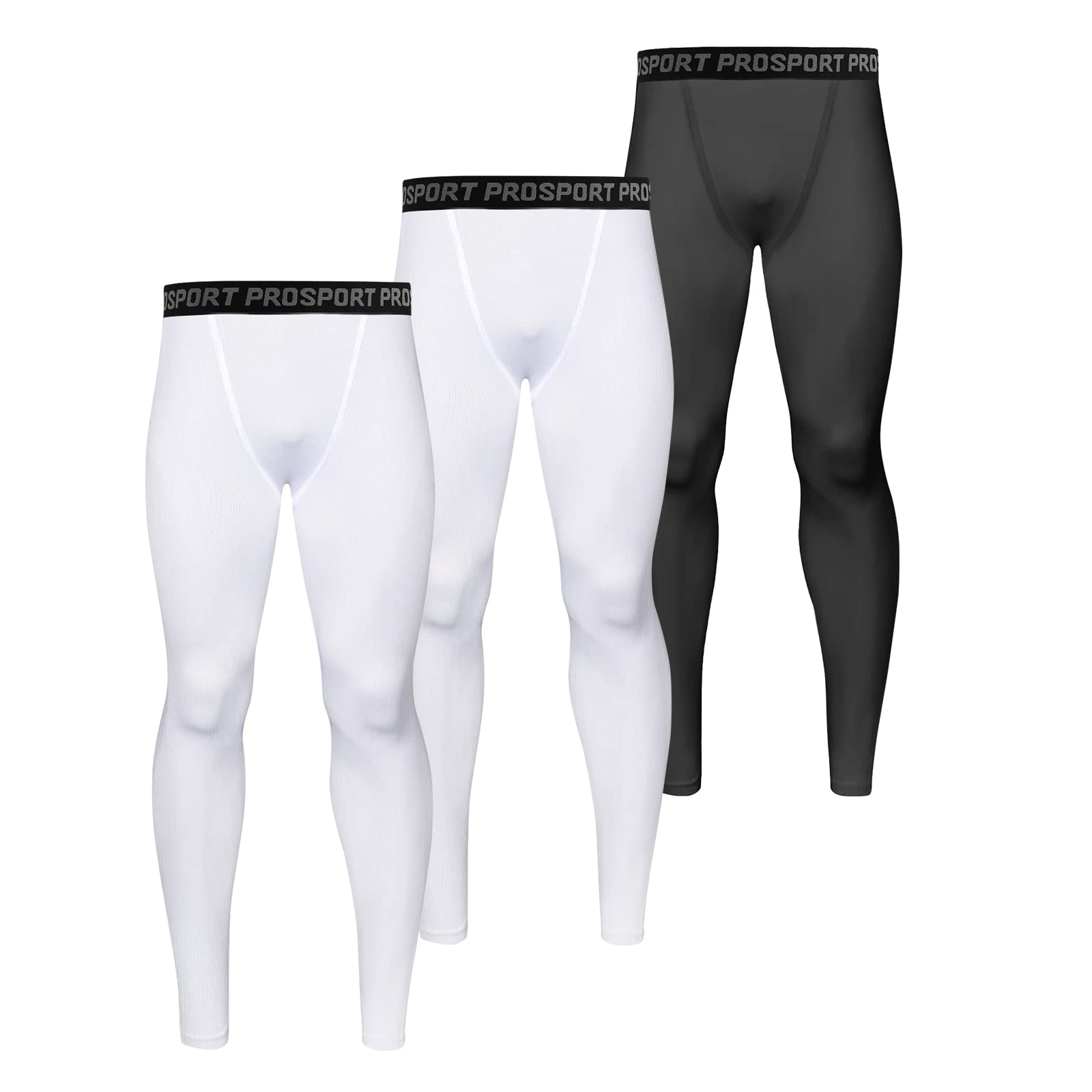 Valcatch 3 Pack Men’s Running Leggings Compression Pants Tights Sports Baselayer Athletic Workout Activewear