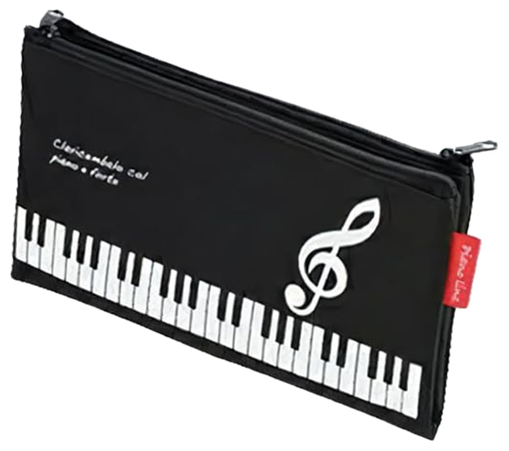 Piano Line 4-Pocket Pen Case, Easy to Organize, Pencil Case, Recitals, Piano Classroom, Souvenir, Gift, Present, Piano Goods, Piano Goods, Piano Goods, Piano Pattern, Keyboard Pattern, Music Pattern,