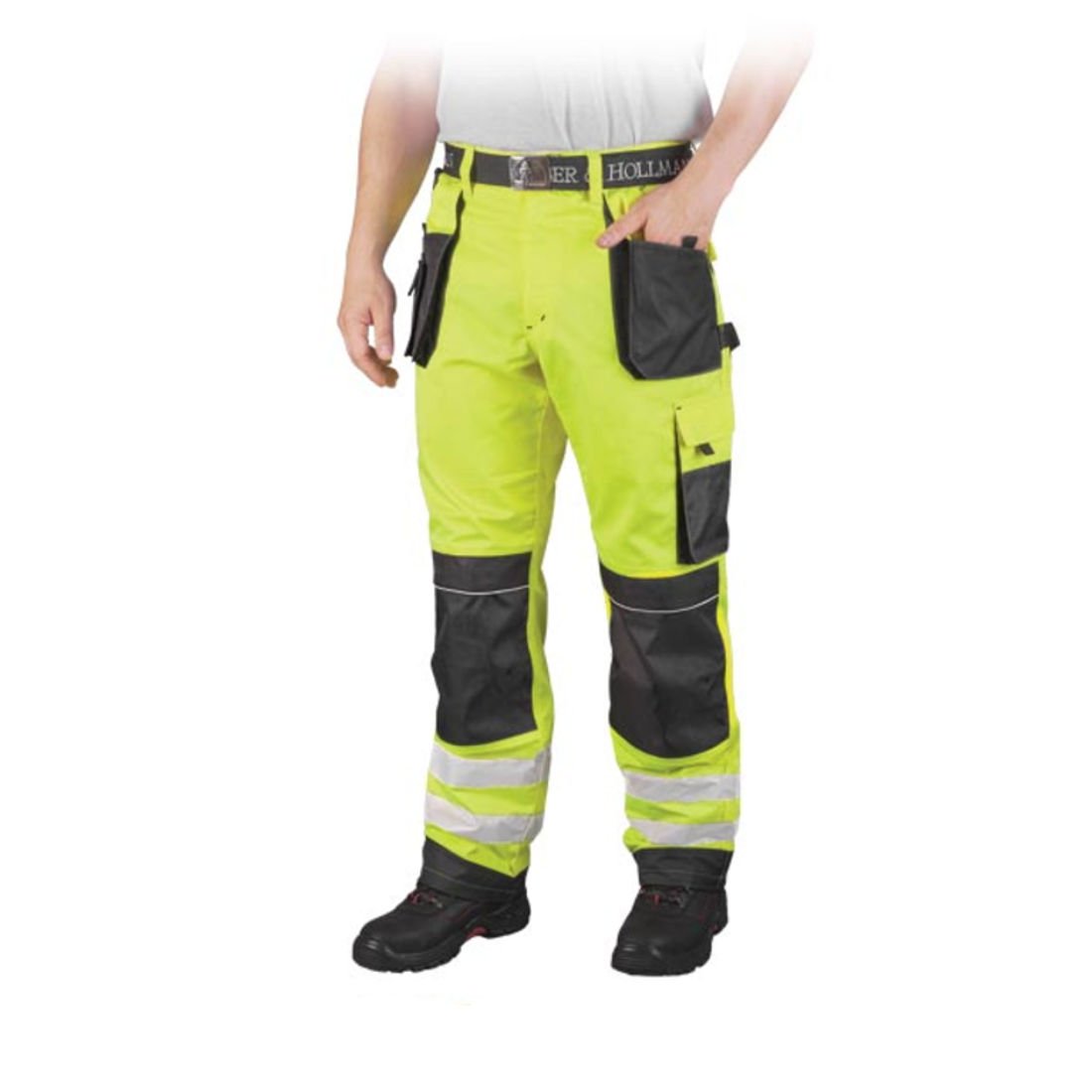 Warnschutzhose mit Reflektionsstreifen orange neon gelb Arbeitshose Warnschutz Reflektionsstreifen 52 neongelb
