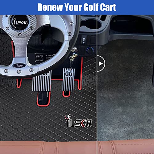 Golf Cart Mat For Icon Mat Laser-Measured Full Coverage Floor Liner Natual Rubber Nonslip Back Carts (I20, I40) And Advanced Ev (Gen1) Red #TOP4