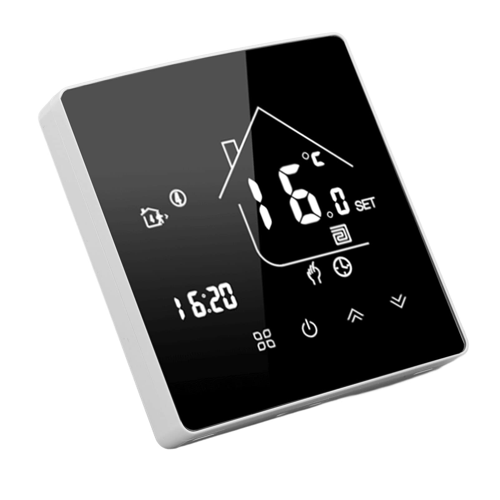 Inteligentny termostat programowalny regulator temperatury z ekranem dotykowym LCD do ogrzewania kotła instalacja podtynkowa Panel ze szkła ABS 86 typ