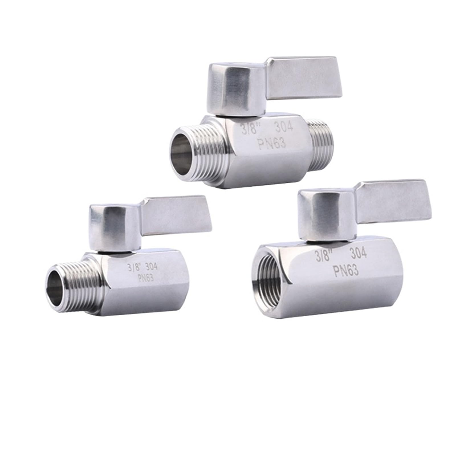 Zawór kulowy ze stali nierdzewnej SU304, gwint 1/8, 1/4, 3/8, 1/2, 3/4/1 NPT, do wody, oleju, kwasu, 2-drożny (3/4", BS_MALE MALE)