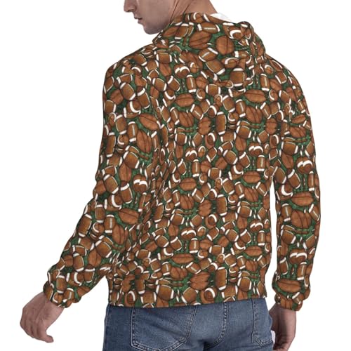 Sweat à capuche football vert avec motif graphique et poche - 2