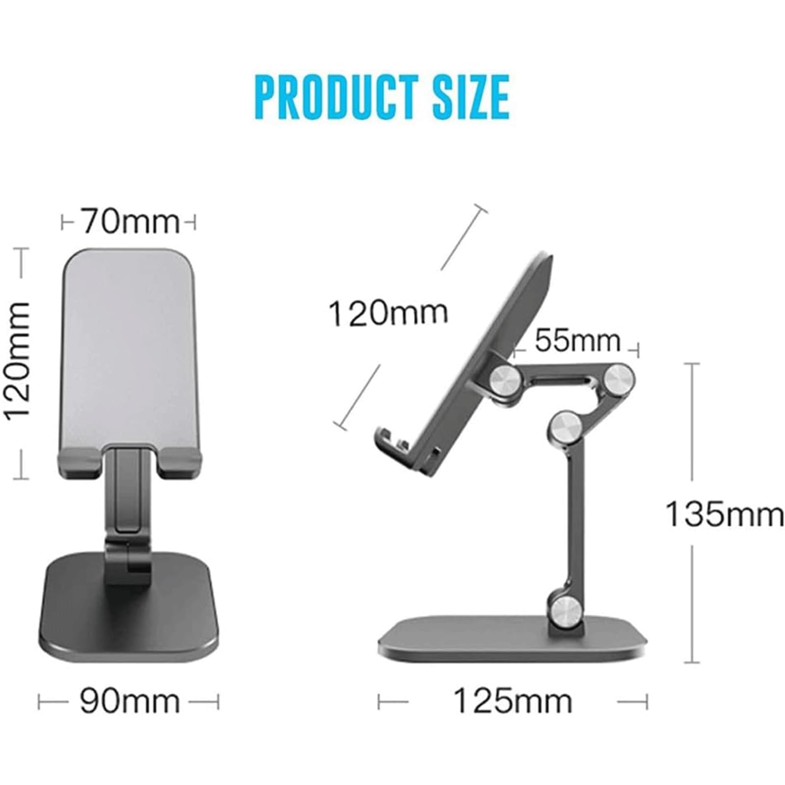 Actualizado Soporte para teléfono móvil de Doble Pliegue, Soporte de Escritorio para teléfono móvil, Mesa de Escritorio Universal, Soporte para teléfono de Escritorio portátil Soporte Celular