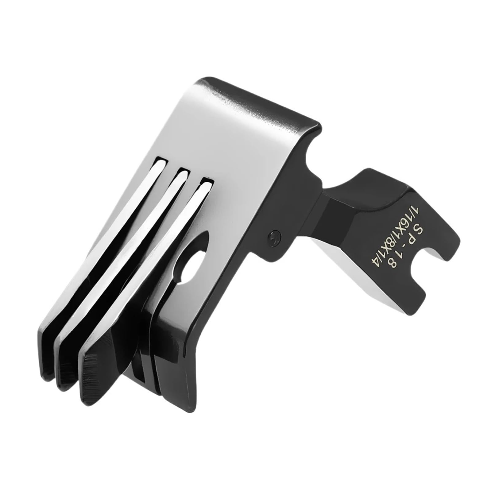 Pied-de-biche en Acier Noir SP-18 avec Guide À Trois Bords Droits, 1/16, 1/8, 1/4 Pouces, Accessoires Industriels for Machine Coudre, Point Noué, 1 Pièce