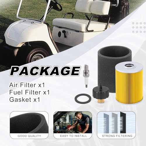 Image of Air Filter & Fuel Filter w /Gasket for Yamaha Golf Cart G2 G5 G8 G9 G11 1985-1995