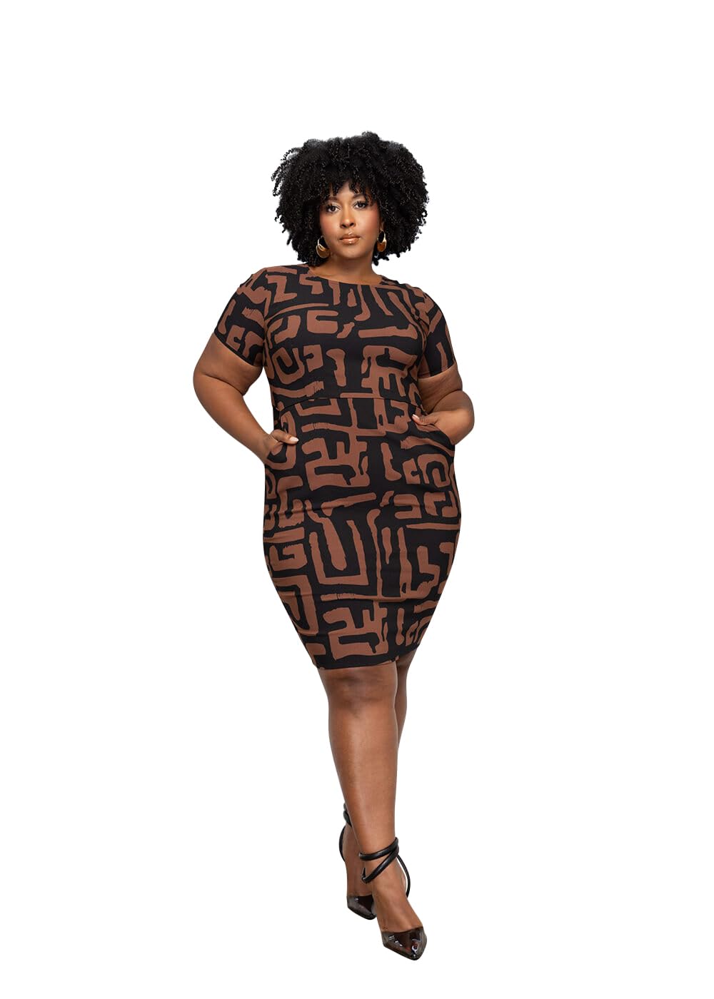 D'IYANU| Sabella Women's African Print Stretch Dress | Traditional Design Ankara | for Comfort & Fashion
