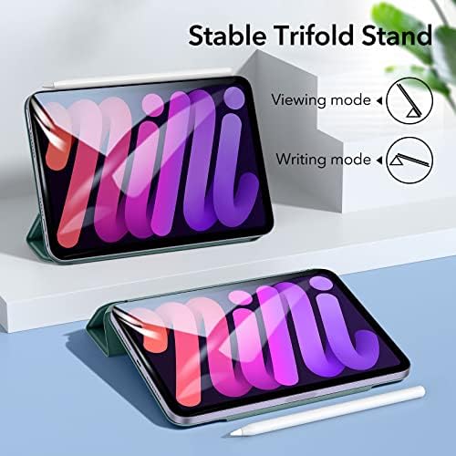 ESR iPad mini 6 Case (2021, 8.3 Inch), Convenient Magnetic Attachment, Auto Sleep/Wake, Fully Supports Pencil 2, Slim and Silky iPad Cover, Rebound Series, Green