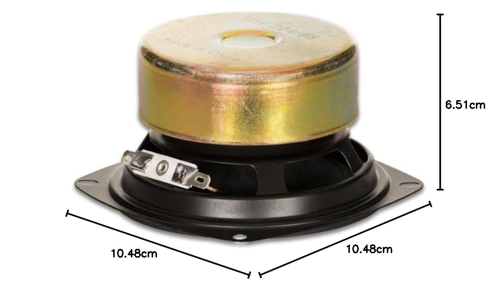 Goldwood Sound GW-204/8S - Altoparlante di ricambio schermato da 10,2 cm, 70 Watt, 8 ohm, colore: nero