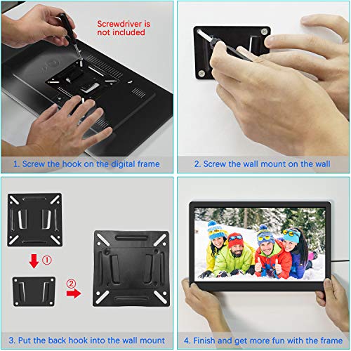15.6 inch Digital Picture Frame, 1920x1080 IPS Screen Digital Photo Frame with 32G SD Card and Wall Mount, Motion Sensor, Auto Power On/Off, Music Support 1080P Video, SD Card and USB - Thumbnail 5