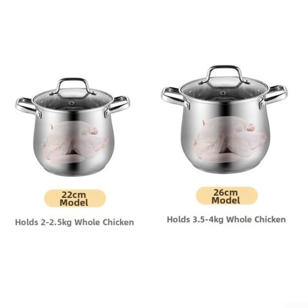 Tiefer Kochtopf, 7 l, für ganze Hühnereintöpfe, Aufläufe (26 cm, 9 l)