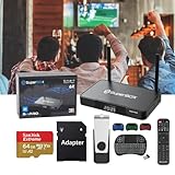 Latest Technolgy 2024 Smart Box S 4 P R O Voice Remote, Backlit Keyboard Remote, 8K HDMI Cable with Flash Drive and 64 GB SD Card Expedite Shipping