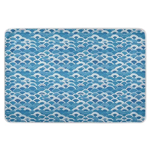 Japanese Retro Blue Wave Bed Underpads Water Resistant Potty Training Pads Portable Travel for Infant Toddler , 52