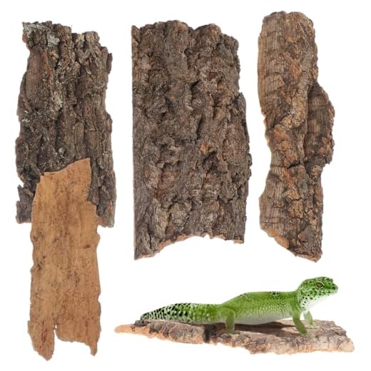 Homoyoyo Korkrinde Für Reptilien – 4 Stück Baumrinde Für Terrarien - Ideal Als Kletter- Und Versteckmöglichkeit Für Eidechsen Schildkröten Und Andere Reptilien Natürliche Dekoration