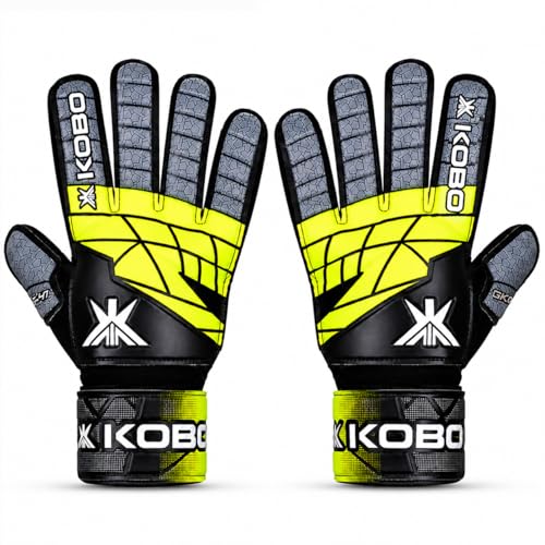 Image of Kobo GKG-41 Football Soccer Goalkeeper Practice /Training Gloves for Men, Boys & Kids with 4mm Latex Palm (9.5)