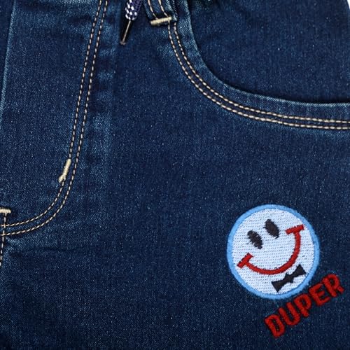 Image of Boys Regular fit,Light Blue,Drawstring Elastic Waistband,Stretchable Cotton Denim, Clean Look,Casual,Below Knee Length, 3 /4 Shorts
