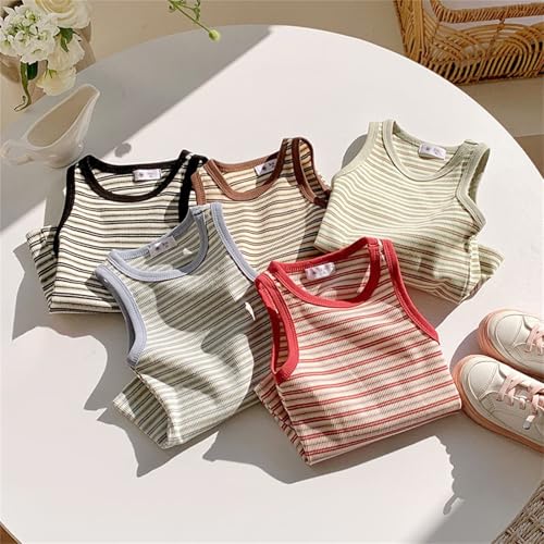 Girls Tank Tops Loose Fit Sleeveless Striped Undershirts Athletic Lightweight Tank Teens Basic Tops Spring Shirts for3
