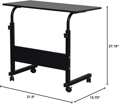 Miniatura 2 de Mesa auxiliar de TV negra para sofá, sofá y cama, mesa grande de escritorio C que se deslizan debajo de las bandejas de TV para comer en el sofá