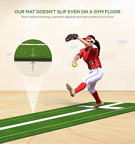 Softball Pitching Mat Softball Pitching Rubber Softball Pitching Mound For Indoor Outdoor Pitching Practice By Softball And Baseball Pitchers With Pitching Pad Antifade Antislip Pitch 10' X 3' Green #TOP2
