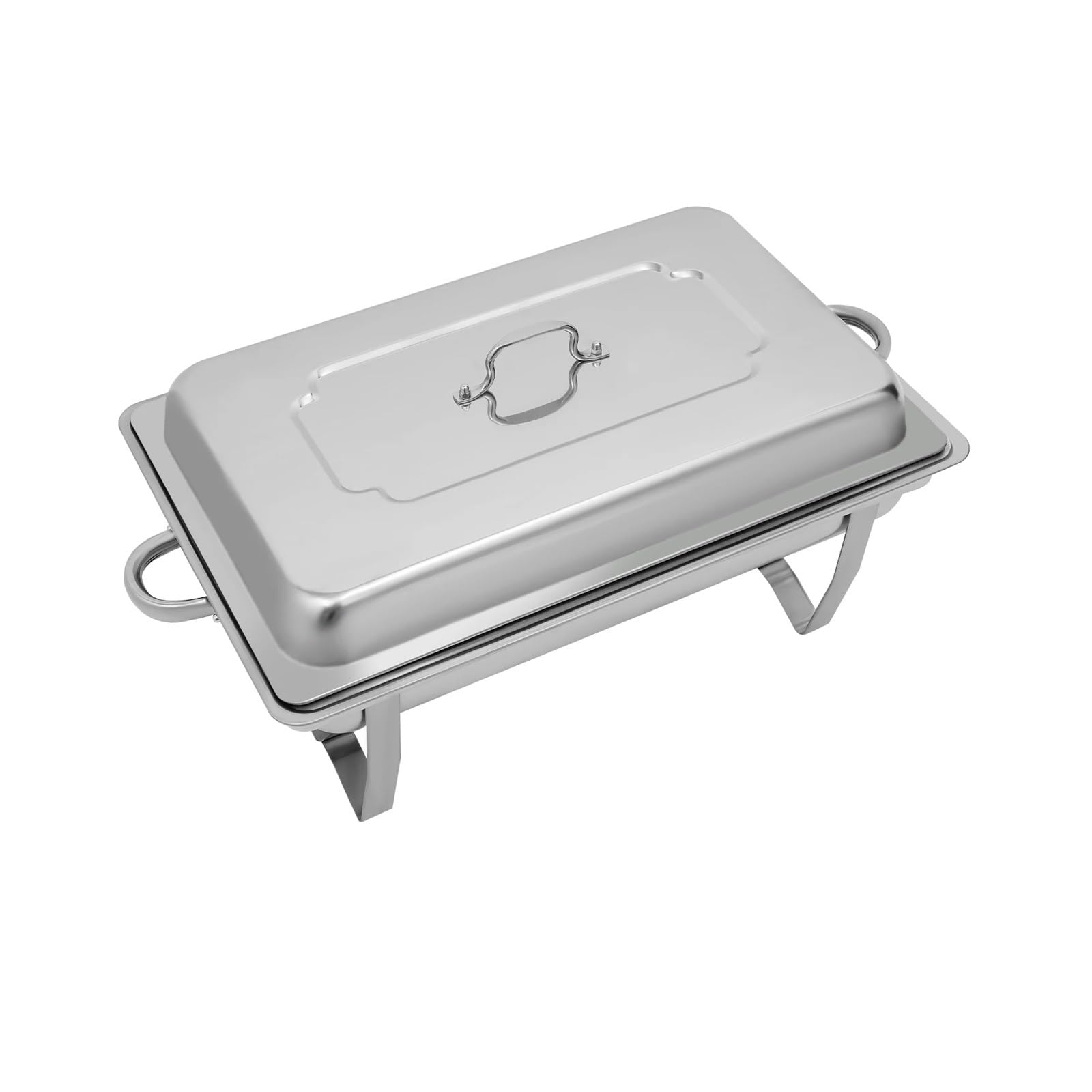 Juego De Buffet Chafing Dish Acero Inoxidable 9L, Calentador Alimentos Rectangular con Tapa For Catering Fiesta Bodas, Plata Calor Duradero