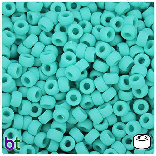 BeadTin Light Turquoise Matte 6.5mm Mini Barrel Pony Beads (1000pcs)