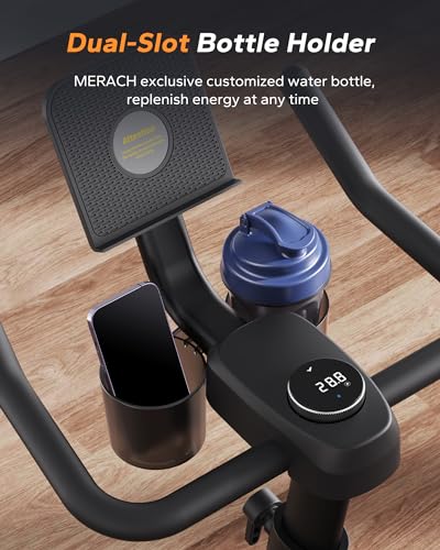 Image of MERACH Exercise Bike, Magnetic Friction Stationary Bike for Home with APP