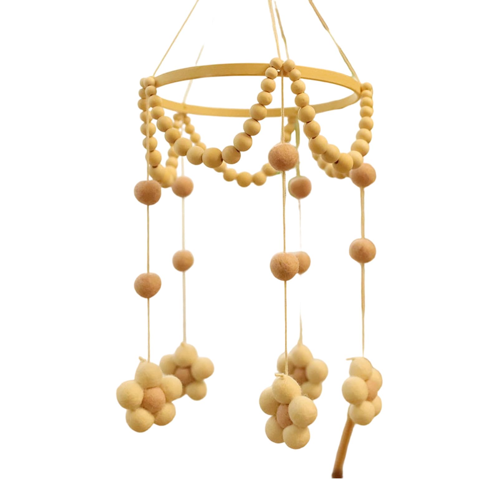 alloneslife Creative Felt Wind Chimes Mobile Crib Jewelry Pendant Toy Nursery Decor Crib Mobile Boy Girl Felt Flower