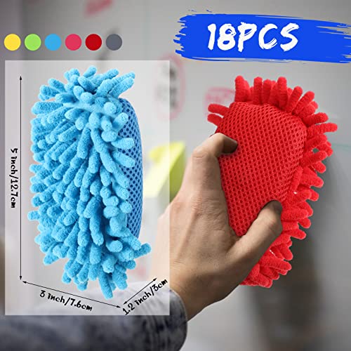 Image of Sherr 18 Pcs Microfiber Shag Magnetic Dry Erase Erasers Washable Whiteboard Eraser Bulk Colorful White Board Eraser for Chalk Markers Home Office(Multicolor)