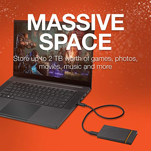 Image of Seagate Firecuda Gaming SSD 1TB up to 2000 MB /s - External NVMe Solid State Drive - USB-C USB 3.0, 3 yr Data Recovery Services, for PC Laptop (STJP1000400)