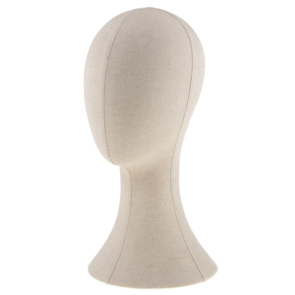 Almencla 22 Inch Cork Canvas Block Head Wig Making Manikin/Mannequin Head Display