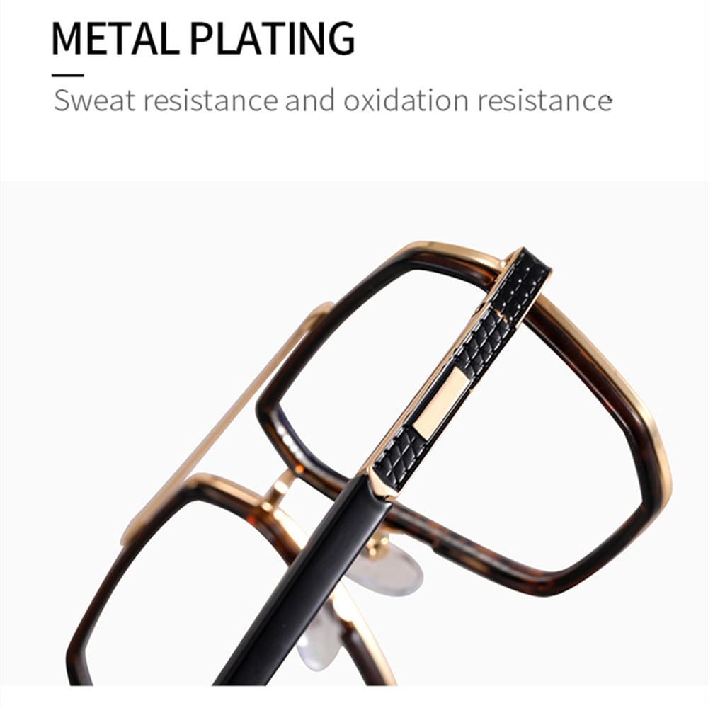 Duże okulary przezroczyste soczewki modne okulary ramka dla mężczyzn metal