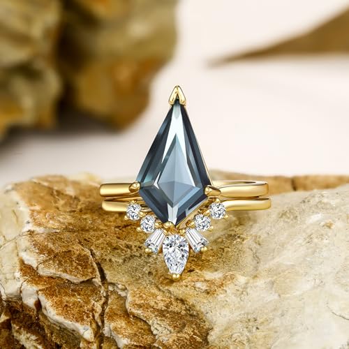 LAZLUVU Women Crystal Stackable Rings Set 3A Cubic Zirconia Eternity Engagement Blue Green Red Stone Ring2