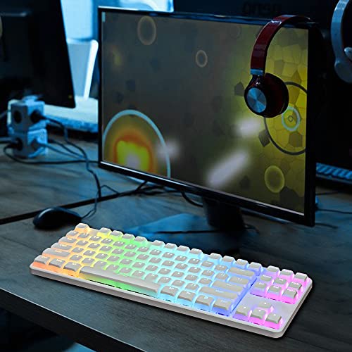 Image of surmen Pudding Keycaps PBT Double Shot Keycaps XDA Profile for Cherry Gateron MX Switches Mechanical Keyboard(White)