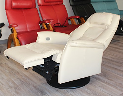 Fjords Stockholm Large Power Recline Swivel Swing Relaxer Recliner Chair In Al539 Safari Astro Line Premium Leather With In-Home Delivery And Setup #TOP4