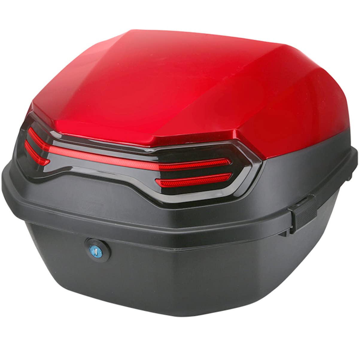 Coffre arrière étanche pour Moto avec réflecteur de Nuit et Dossier en PP, Mallette de Rangement arrière Universelle de Tourisme 41L Coffre arrière Haute capacité, pour Scooter électrique, 39 x 39 x