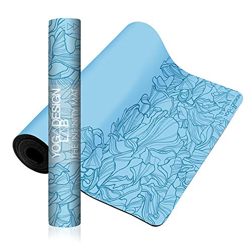 Yoga Design Lab | Esterilla Infinity | Textura y diseño Antideslizante para Alinear y apoyar su práctica. | Ecológica | 5mm | Acolchada | Incluye Cinta! (Aadrika Aqua)