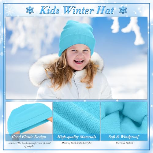 Image of Handepo 60Pcs Kids Winter Beanie and Gloves Bulk Knit Hats Gloves Warm Unisex Cold Weather Winter Gifts for Boy Girl Homeless