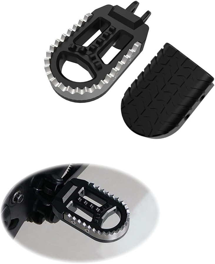 Xitomer Stainless + Rubber Motorbike Bike Foot Pegs, Fit for S1000XR S1000RR S1000R R1250RS R1250R R1200RS R1200R R1150RS F800S F800GT F900R RnineT, Motorbike Footrest Wide Fat Foot Pegs Footpeg