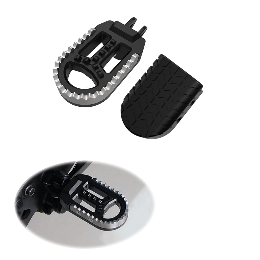 Xitomer Stainless + Rubber Motorbike Bike Foot Pegs, Fit for S1000XR S1000RR S1000R R1250RS R1250R R1200RS R1200R R1150RS F800S F800GT F900R RnineT, Motorbike Footrest Wide Fat Foot Pegs Footpeg