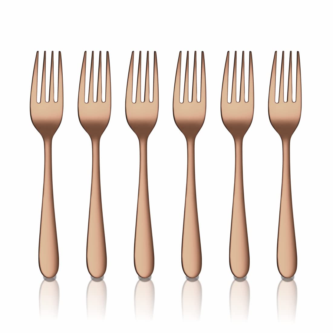 Shri & Sam Stainless Steel Jasmine Rose Gold PVD Coating Baby Fork,6 Pieces