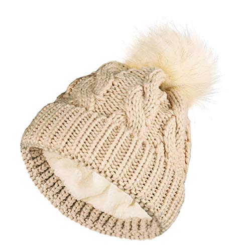 Feiboyy Kinder Mädchen Jungen Winter Mütze Mädchen Innenfutter Strickmütze Beanie Mütze mit Thermo Fleece Kleinkind Fleece Mütze Dickes Winter Nackenwärmer Ohrenschützer Hüte für 2-6 Jahre Kleinkind Cover