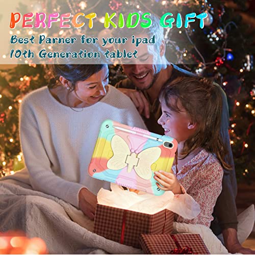 New Ipad 10Th Generation 10.9 Inch 2022 For Kids Girls, With Tempered Glass Screen Protector&Shoulder Strap|Ambison Heavy Duty Shockproof Rugged 10.9" 10 Gen Cover For Kids Girls Children(Multicolor) #TOP5
