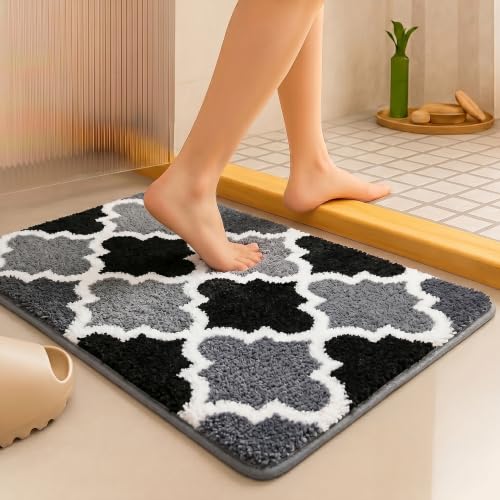 Image of JOT COLLECTION Microfiber Bath Mat for Bathroom | 2000 GSM Luxury Soft & Thick Rug | Anti-Skid, Quick Dry, Highly Absorbent & Durable Floor Mat, Pack of 1