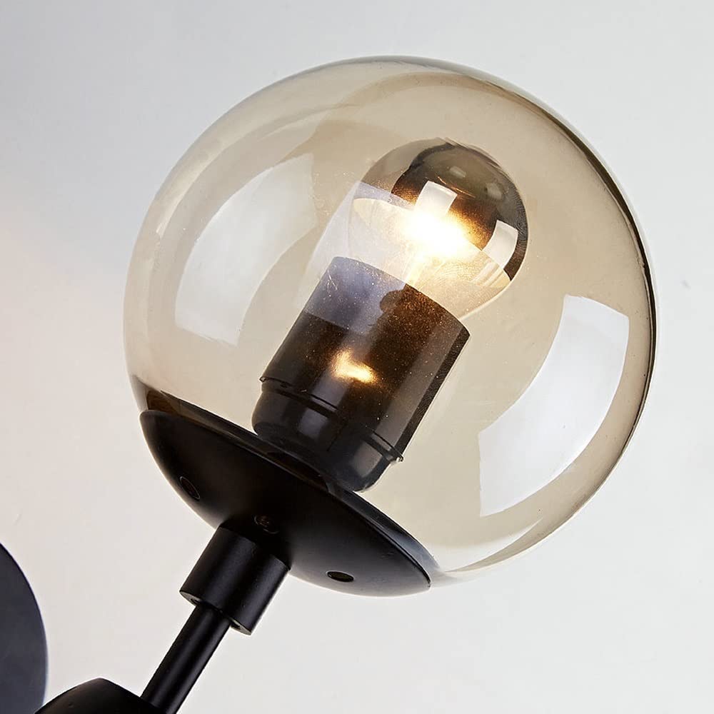 Applique da Parete a Sfera in Vetro a 2 luci, Illuminazione su e Giù, Applique da Parete Magic Bean, lampade da Parete Decorative per Camera da Letto, Applique da Parete per Soggiorno, Sala da pr
