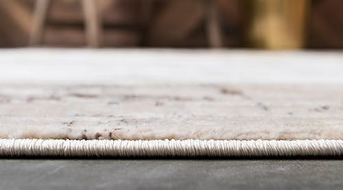 Miniatura 17 de Unique Loom Helios Collection - Santorini - Alfombra rectangular de 5 pies 1 pulgada x 8 pies, beige marfil y dorado