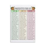 Hazzzey Pancreatitis Diet Food List Chart Canvas Poster Pancreas Friendly Anti Inflammatory Low Fat Grocery Guide for GI Disorders Gut Health Kitchen Decor Unframe 08x12inch(20x30cm)