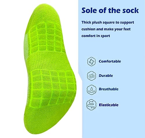 Hycome 4Pairs Socks Sport Running Calf Socks Performance Cushioned Breathable Crew Socks for Men Women4